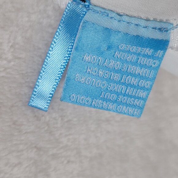 J.McLaughlin Beige & Blue Abstract Print 3/4 Sleeve Boat Neck Top Small Stretch - Picture 4 of 8